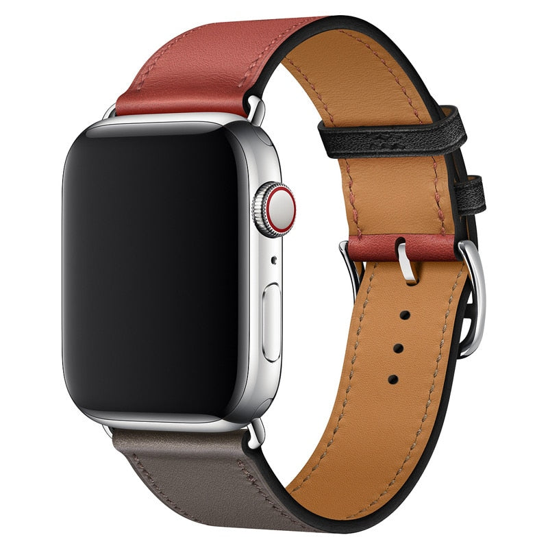 Pašček za iWatch 38mm 40mm Apple watch 42mm 44mm Series 3 4 5 6 SE 7 41MM 45MM usnjen