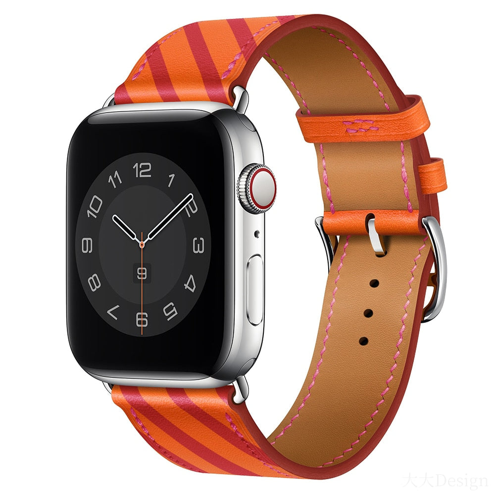 Pašček za iWatch 38mm 40mm Apple watch 42mm 44mm Series 3 4 5 6 SE 7 41MM 45MM usnjen