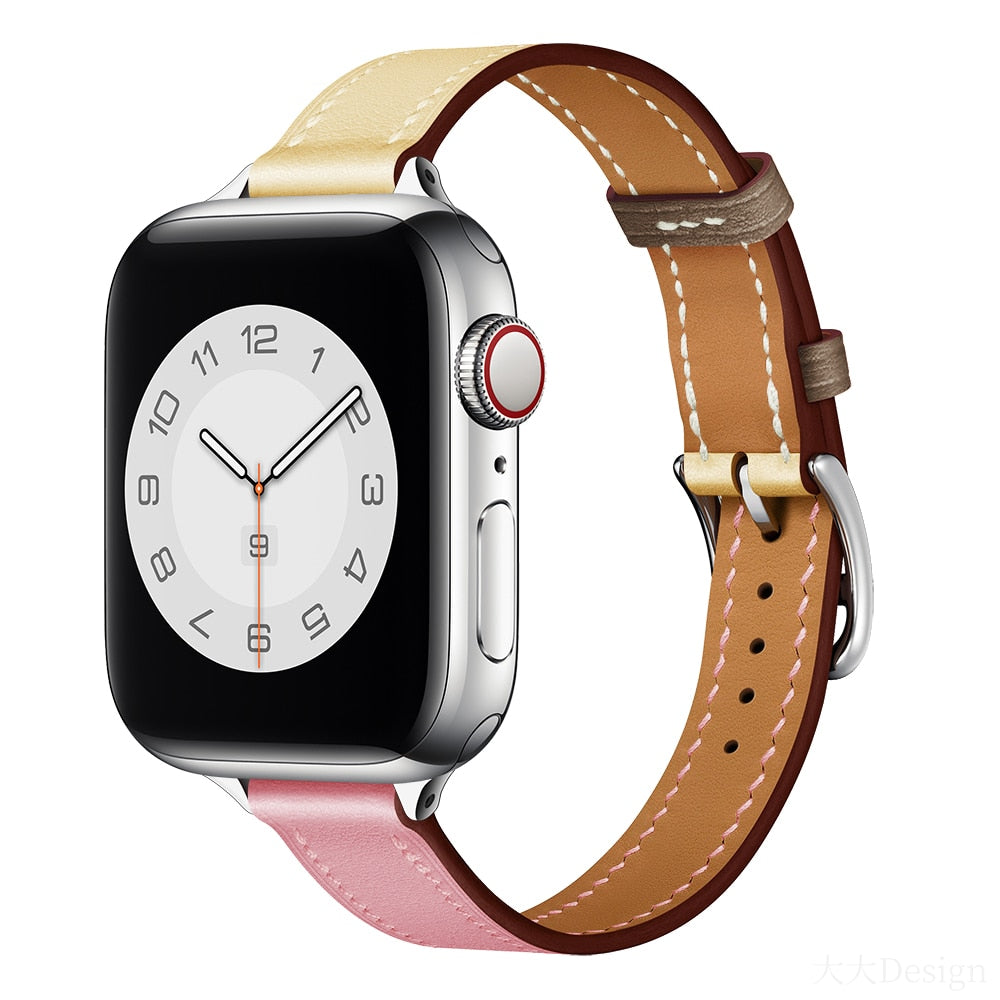 Pašček za iWatch 38mm 40mm Apple watch 42mm 44mm Series 3 4 5 6 SE 7 41MM 45MM usnjen