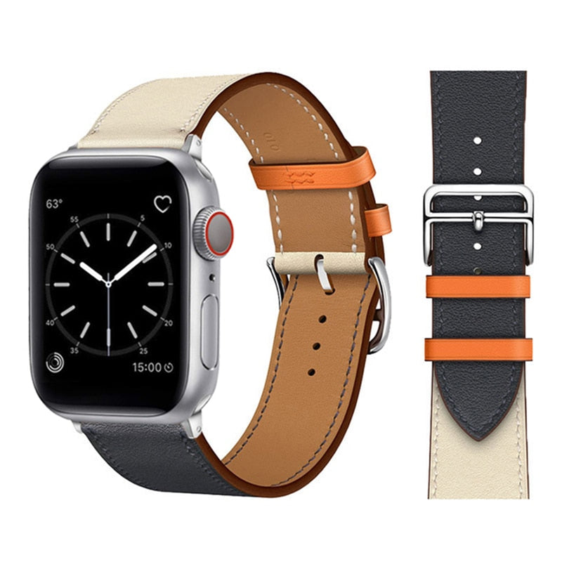 Pašček za Apple watch band 45mm 41mm 44mm 40mm 38mm 42mm iWatch series 5 4 3 6 se 7 usnjen