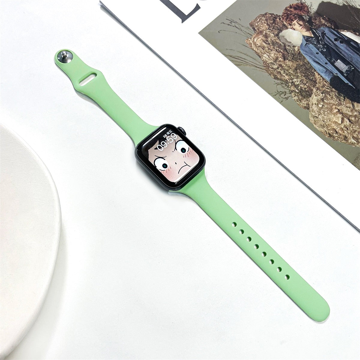 Tenak silikonski pašček za Apple Watch Series 7 6 5 4 3 2 38MM 42MM za iWatch 40MM 44MM 41MM 45MM