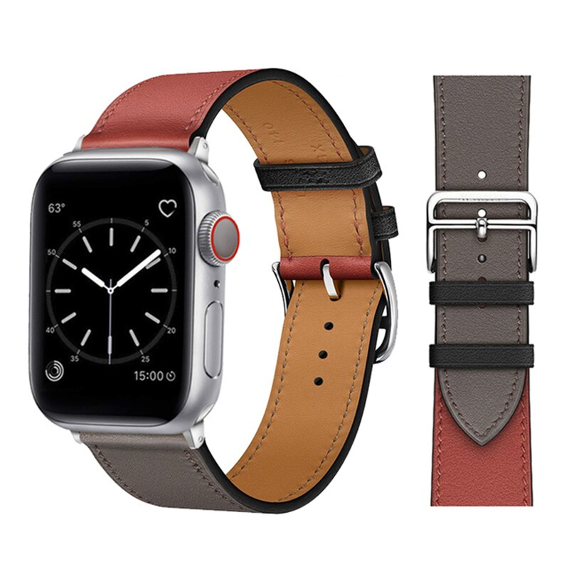 Pašček za Apple watch band 45mm 41mm 44mm 40mm 38mm 42mm iWatch series 5 4 3 6 se 7 usnjen