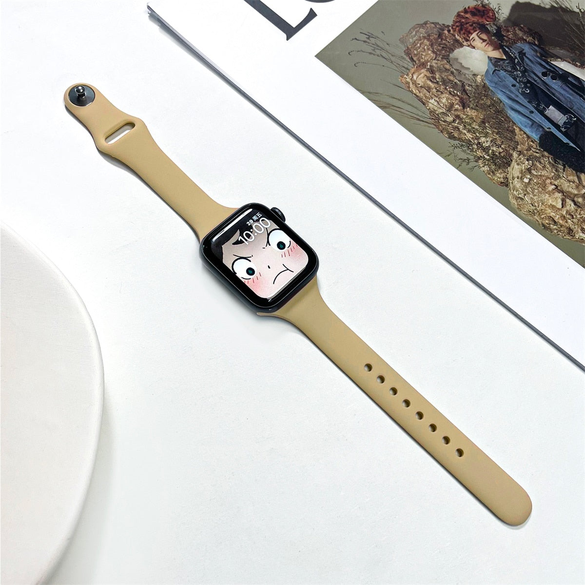 Tenak silikonski pašček za Apple Watch Series 7 6 5 4 3 2 38MM 42MM za iWatch 40MM 44MM 41MM 45MM