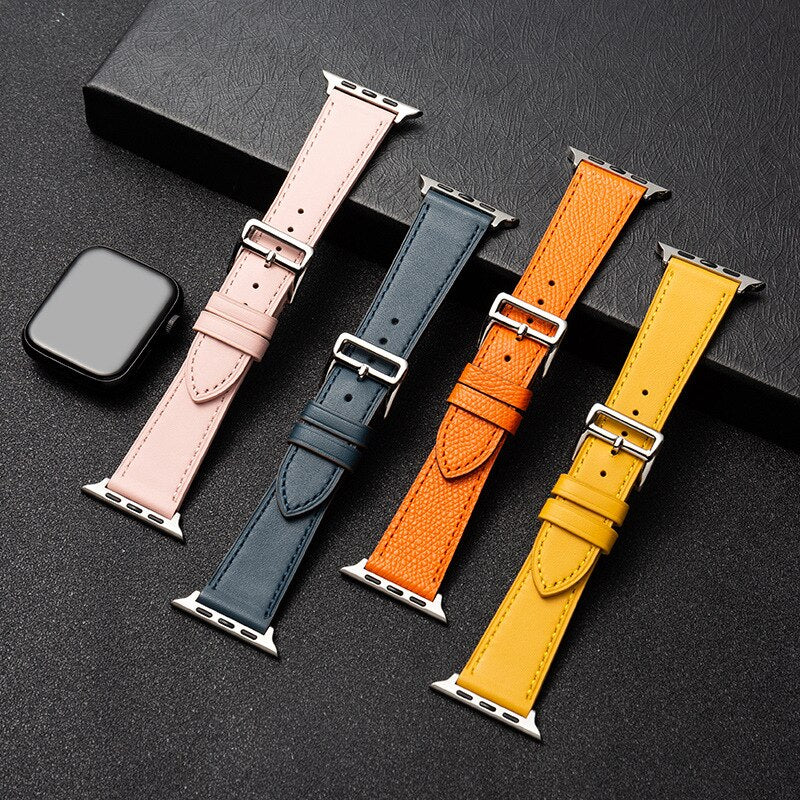 Pašček za Apple watch band 45mm 41mm 44mm 40mm 38mm 42mm iWatch series 5 4 3 6 se 7 usnjen