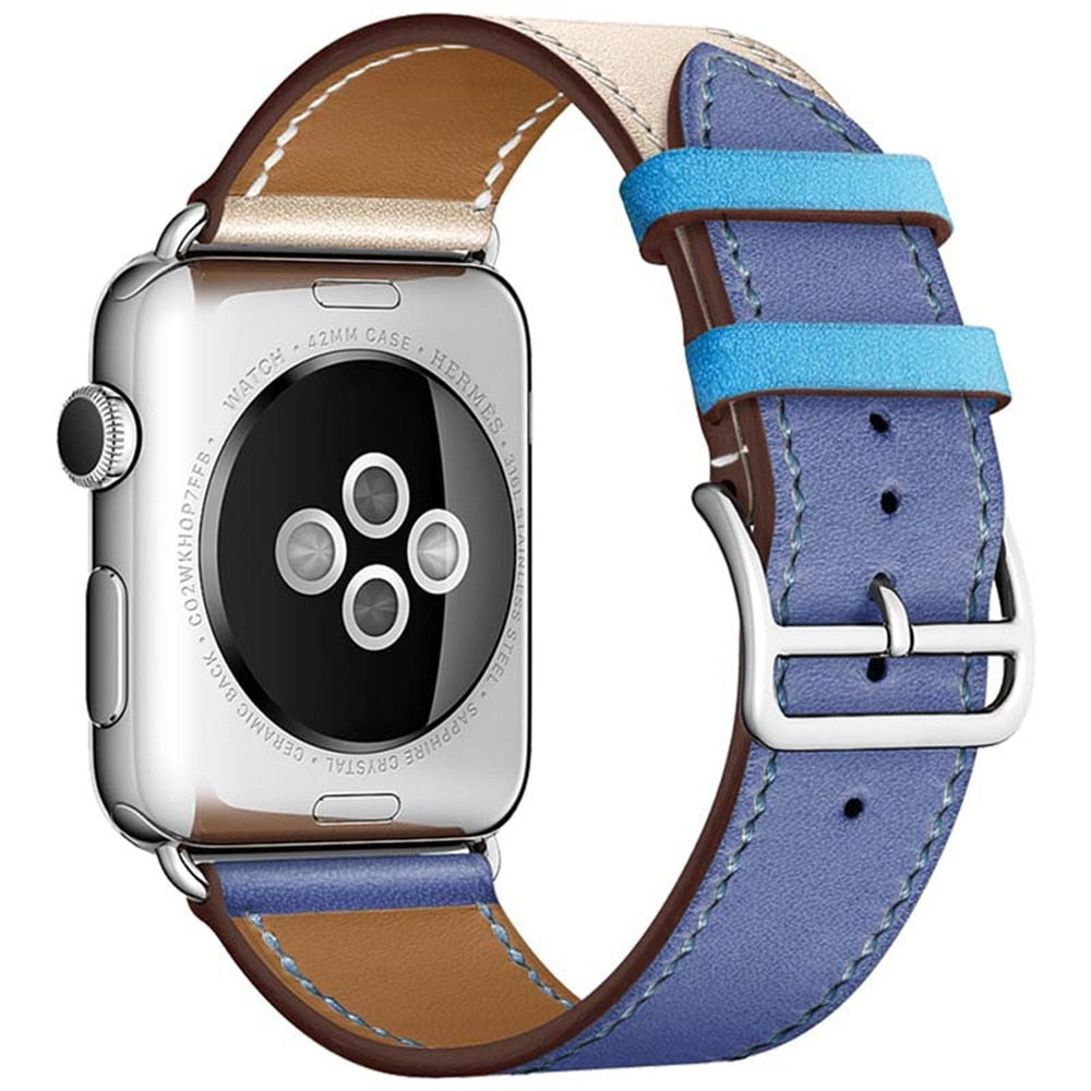 Pašček za iWatch 38mm 40mm Apple watch 42mm 44mm Series 3 4 5 6 SE 7 41MM 45MM usnjen