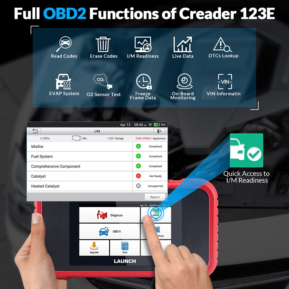 LAUNCH X431 CRP123E Car OBD OBD2 Diagnostic Tools Automotive ABS SRS Airbag Engine AT Code Reader Scanner Free Update pk CRP123