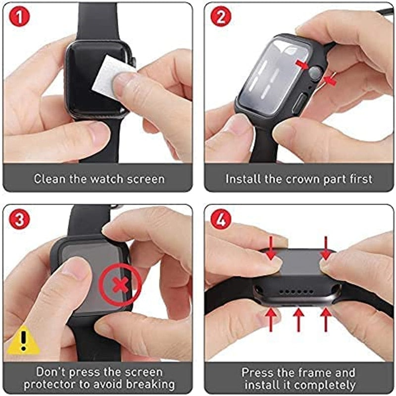 Poklopac i zaštitno staklo za Apple Watch case SE 7 6 5 4 3 iWatch 45mm 44mm 42mm 40mm 41mm 38mm