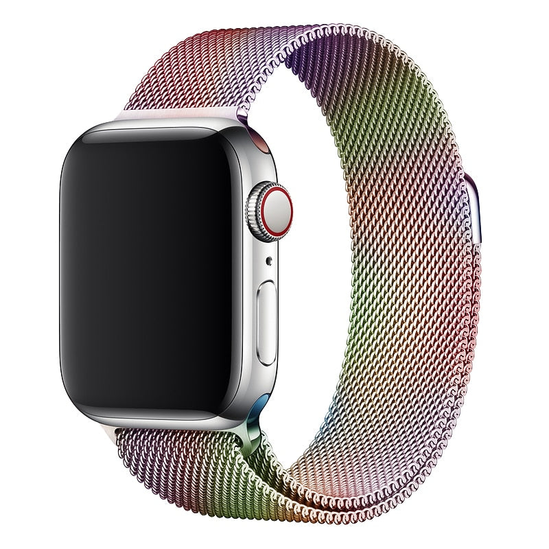 Pašček za Apple watch band 45mm 44mm 42mm 38mm 40mm 42mm za iwatch serije 7 6 SE 5 4 3 kovinski Milanese Strap