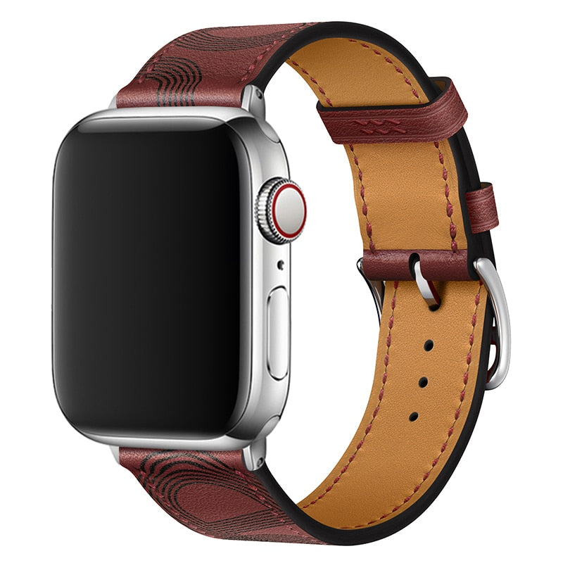 Pašček za iWatch 38mm 40mm Apple watch 42mm 44mm Series 3 4 5 6 SE 7 41MM 45MM usnjen