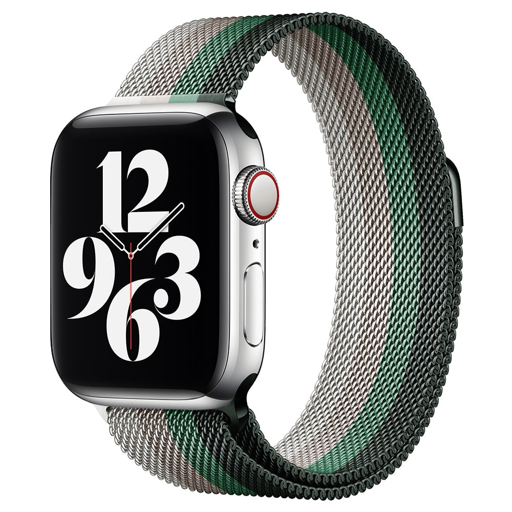 Pašček za Apple watch band 45mm 44mm 42mm 38mm 40mm 42mm za iwatch serije 7 6 SE 5 4 3 kovinski Milanese Strap