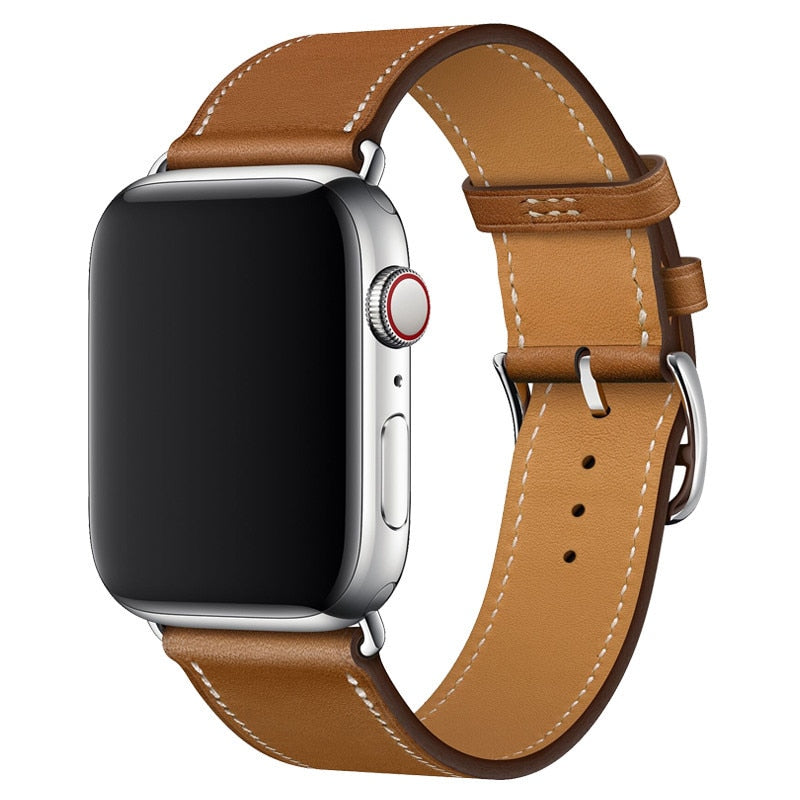 Pašček za iWatch 38mm 40mm Apple watch 42mm 44mm Series 3 4 5 6 SE 7 41MM 45MM usnjen