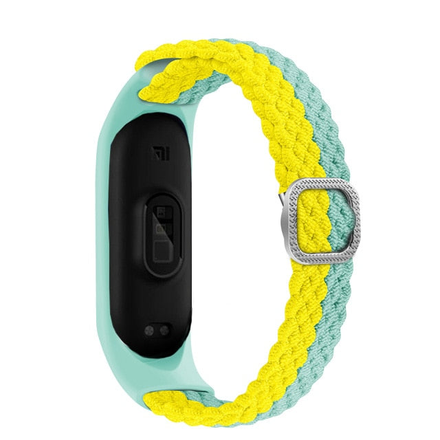 Pašček za Mi Band 6 7 elastičen prilagodljiv najlonski pleten za Miband4 miband 5 za Xiaomi Mi band 4 3 5 6 7