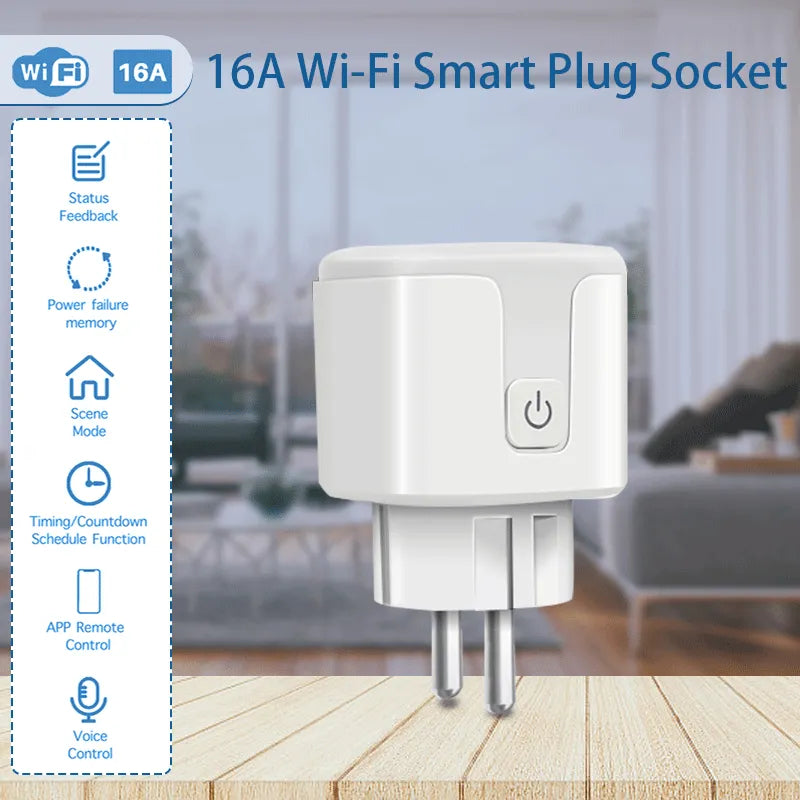 MojPlanet pametna TUYA WiFi/Zigbee vtičnica EU Adapter 16A 100-240V