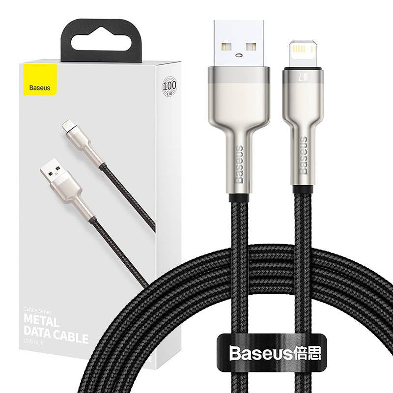 Kabel USB za Lightning Baseus Cafule, 2,4 A, 1 m (črn)