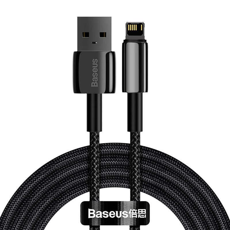 Baseus Tungsten Gold kabel USB na iP 2,4A 2m (črn)