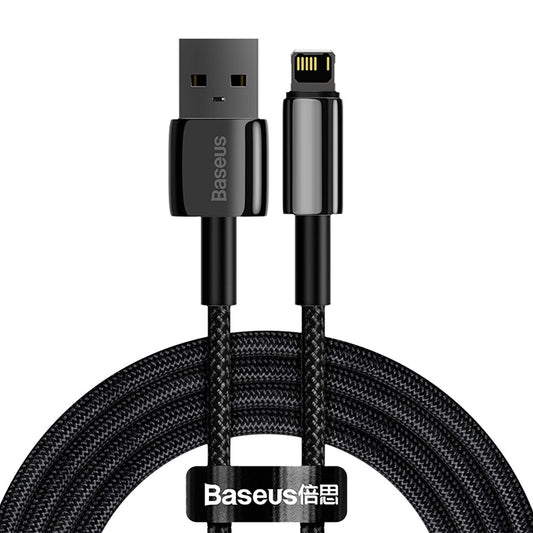 Baseus Tungsten Gold kabel USB na iP 2,4A 2m (črn)