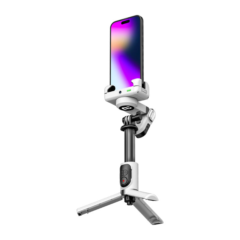AOCHUAN M1 Pro Gimbal z RGB osvetlitvijo (bela)