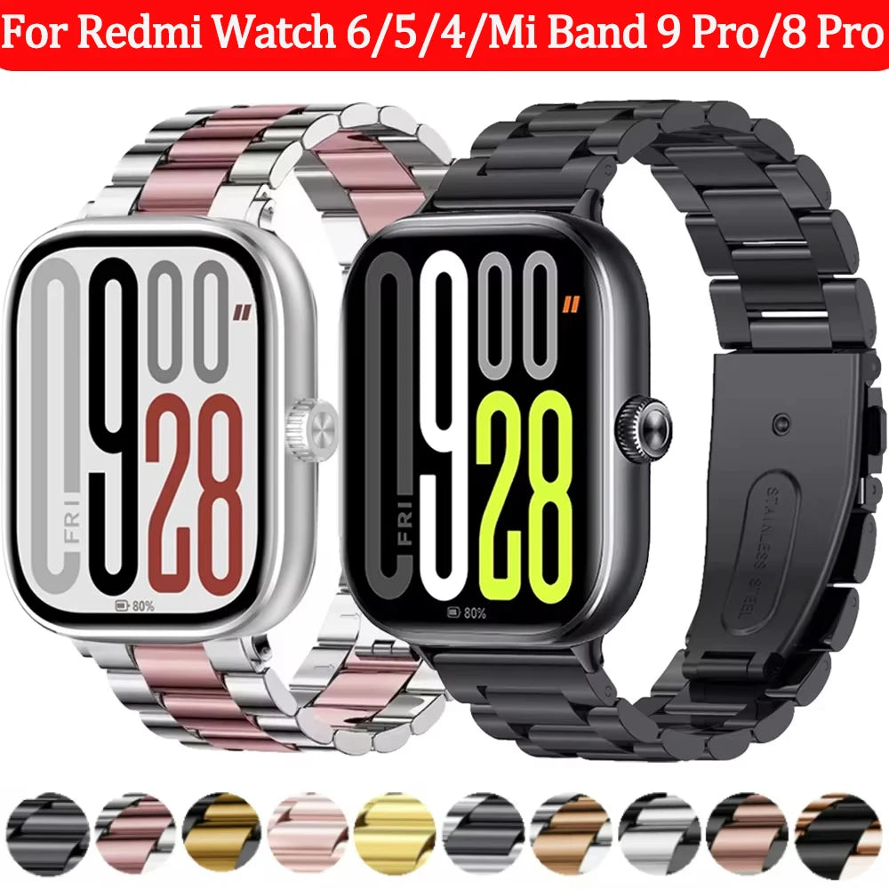 Pašček iz nerjavečega jekla za Redmi Watch 6/5/4 & Mi Band 9 Pro / 8 Pro