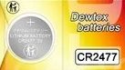 Litijeva gumbna baterija CR2477 1000mAh Dewtox - 1 kos