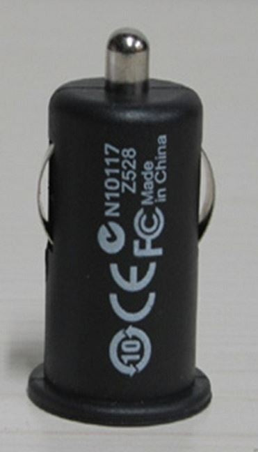Enojni USB avtomobilski polnilec napajalnik črn, max. 1 A