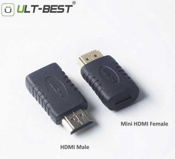 ULT-Best ženski Mini HDMI na moški HDMI adapter konverter pozlačen za HDTV 1080P Xbox 360