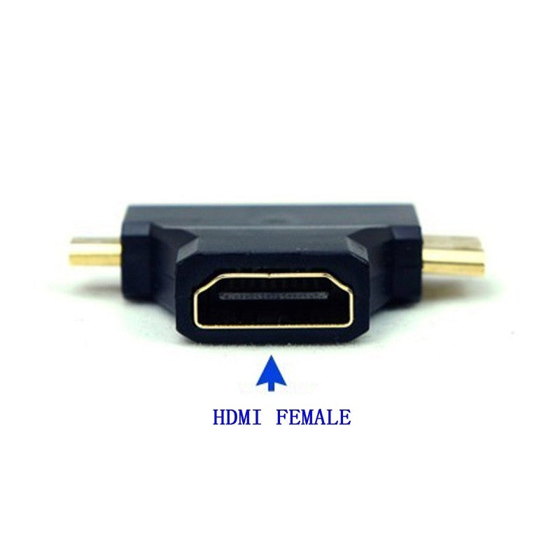 3 v 1 Mikro in mini moški HDMI na 90 stopinj ženski HDMI COMBO adapter