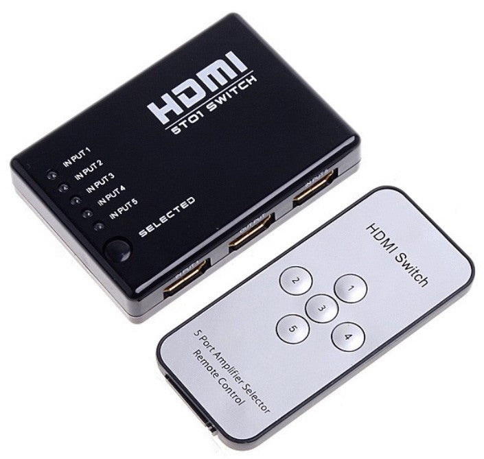 HDMI preklopnik 5x1 5 vhodov in 1 izhod z IR daljinskim upravljalnikom