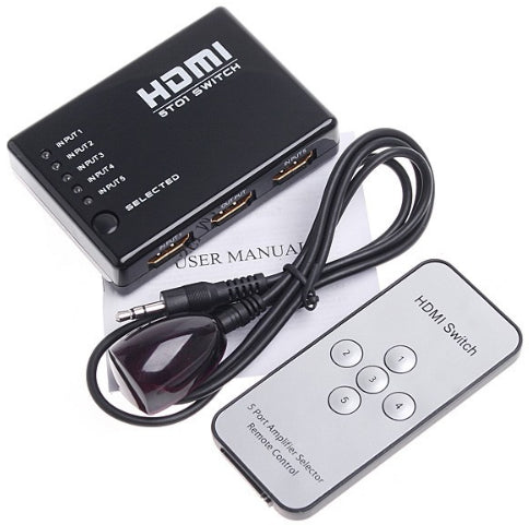 HDMI preklopnik 5x1 5 vhodov in 1 izhod z IR daljinskim upravljalnikom