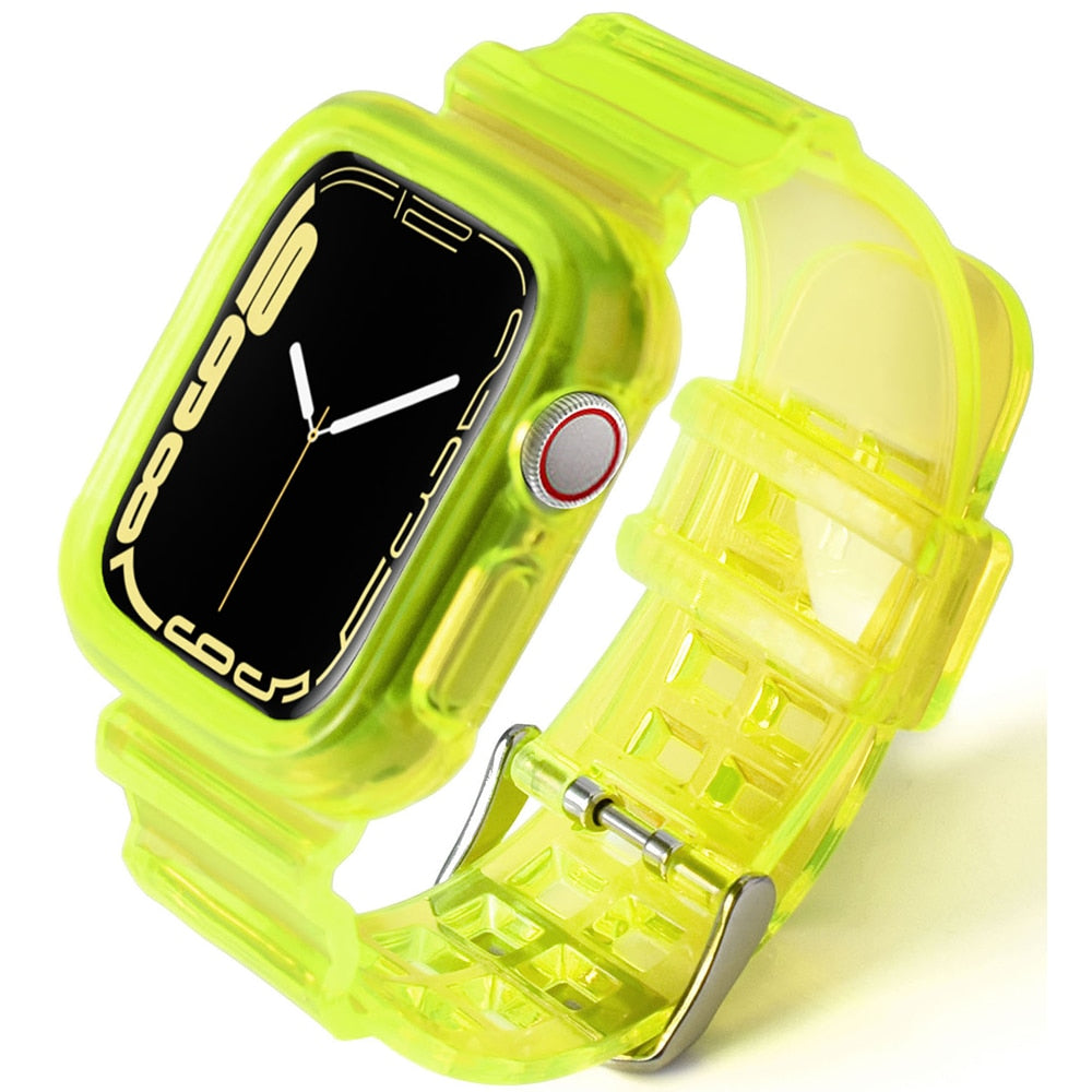 Športni pašček za Apple Watch 7 6 SE 5 4 3 2 1 prozoren silikonski za iwatch Strap 40mm 44mm 42mm 41mm 45mm