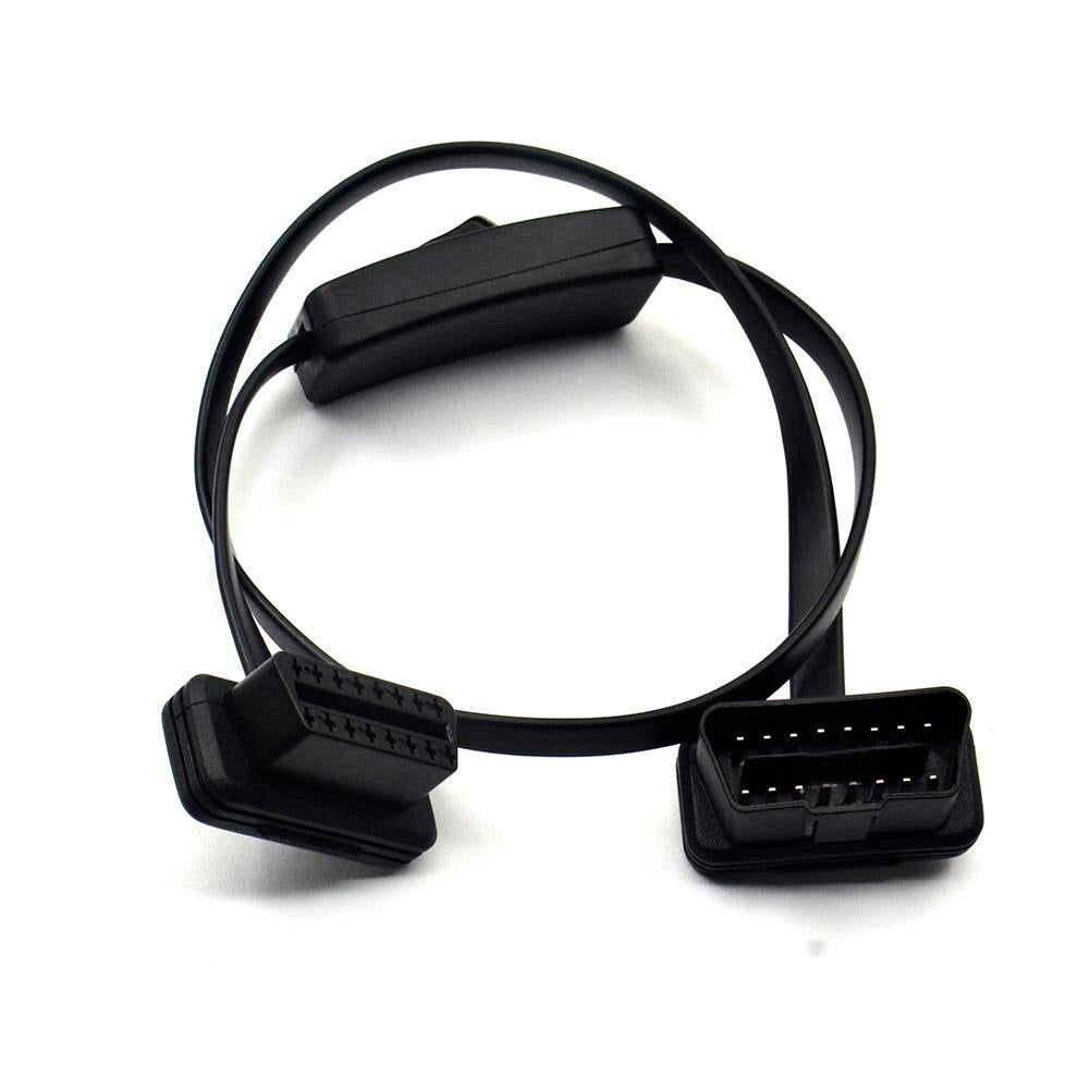12V Male 16 Pin J-1962 To Female 16pin OBD2 Cable Flat Thin Obd Adapter with Switch 8-core 16PIN Plug Obd1 OBD2 Extension Cable
