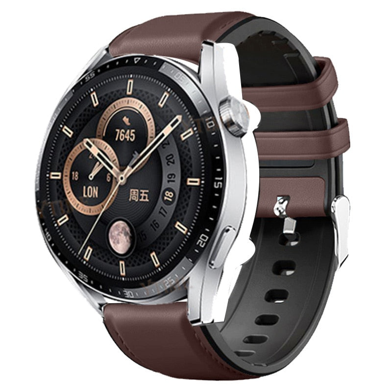 Pašček za Huawei Watch GT 3 GT3 42mm 46mm Strap Bracelet Watch GT2 Pro/GT Runner 46mm 20mm 22mm silikonski usnjen