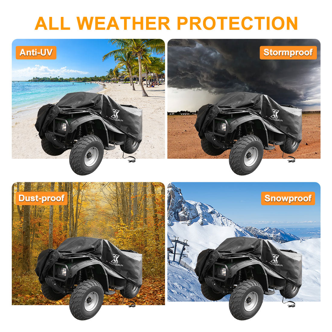 Pokrivalo za štirikolesnik Quad Bike ATV Cover zaščita pred dežjem snegom, soncem, velikosti M L XL XXL XXXL