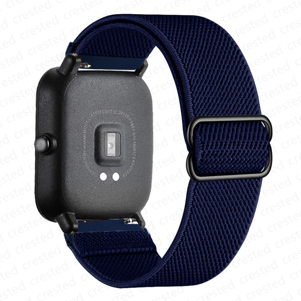 20mm/22mm band For Amazfit GTS/2/2e/3/GTS2 Mini/GTR/3/Pro/GTR2/47mm/42mm/stratos Nylon Elastic Watch Bracelet Amazfit bip strap