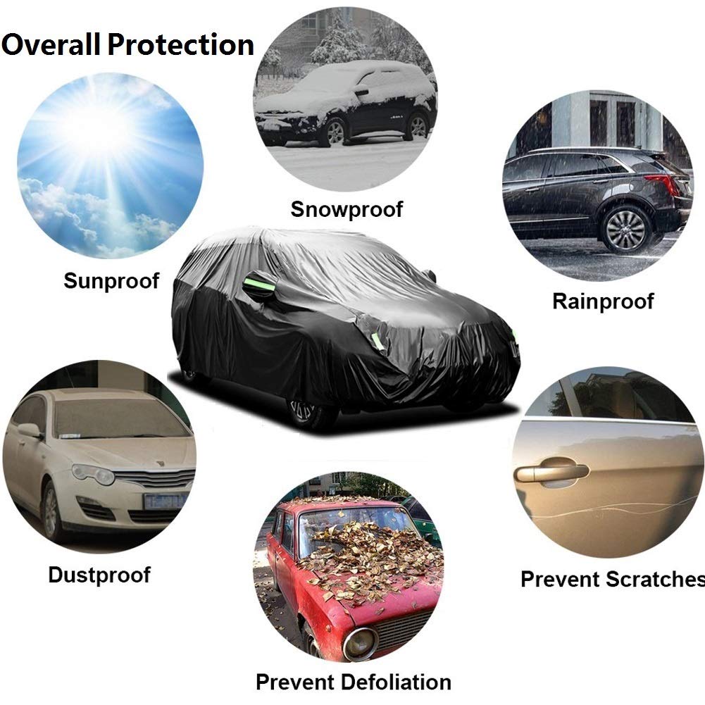 Kvalitetno pokrivalo za avto 420D zaščita pred dežjem soncem prahom snegom UV zaščita za SUV za notranjo ali zunanjo uporabo z odsevnikom