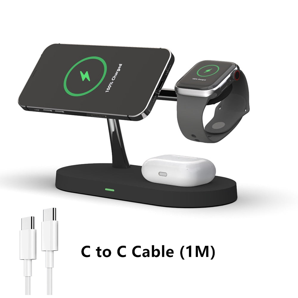 3 u 1 QI stanica za bežično punjenje za iPhone 14 13 12 Pro Max Magsafe Magnetic 20W brzo punjenje za Apple Watch Airpods Pro 2 3