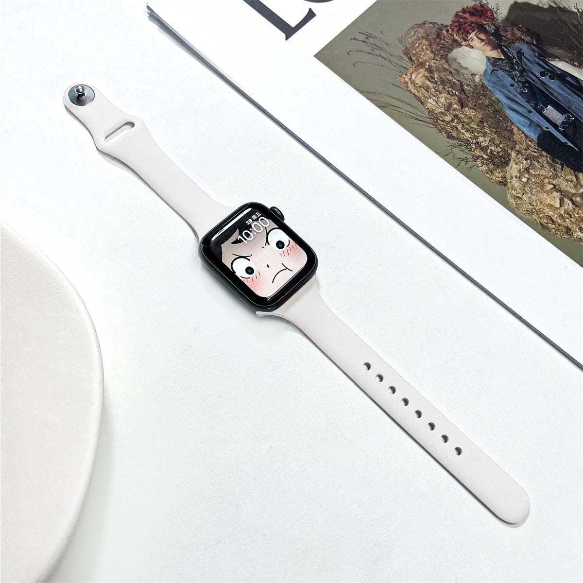 Tenak silikonski pašček za Apple Watch Series 7 6 5 4 3 2 38MM 42MM za iWatch 40MM 44MM 41MM 45MM